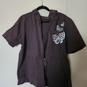 Women's Brown Hoodie Top